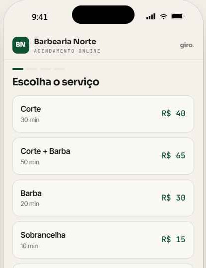 Cliente escolhendo serviço